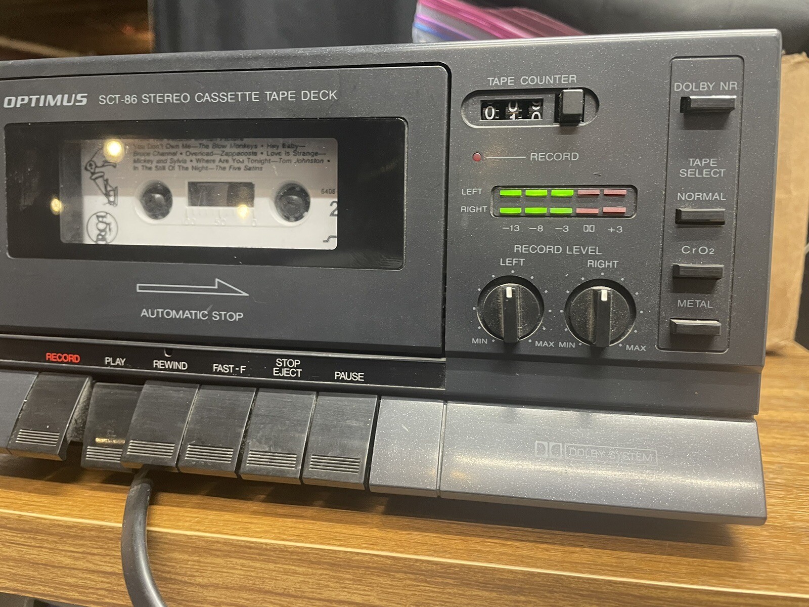 Vintage Optimus SCT86 Stereo Cassette Tape Deck eBay