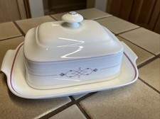 HEINRICH VILLEROY & BOCH ARAGON COVERED BUTTER DISH GERMANY APPEARS UNUSED
