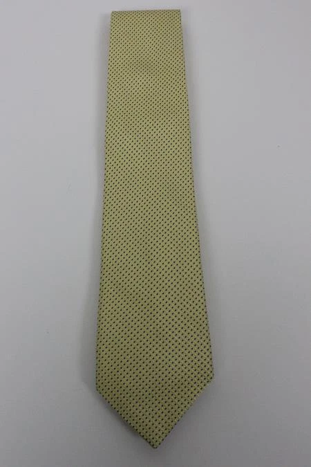 Corbata de seda BANANA REPUBLIC. Amarillo con lunares azules. Hecho en Italia. Foto 2 de 3
