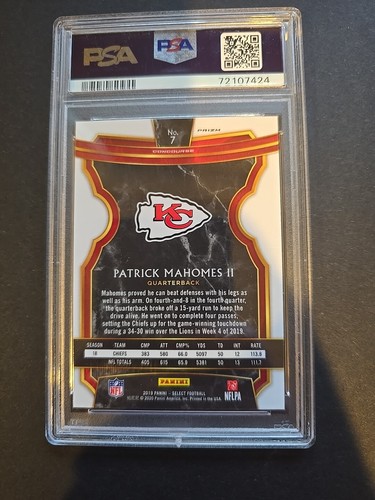 2019 Select Concourse Patrick Mahomes Cosmic Prizm PSA 8. Sieht besser aus! Resub? - Bild 4 von 4