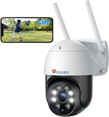 Ctronics 380C- 5MP Überwachungskamera Aussen WLAN, 2,4/5GHz Dualban