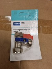 Image of PLUMB SURE WASHING MACHINE TEE VALVE TAP 15mm
