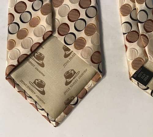 Steve Harvey Collection Silk Neck Tie, Geometric , Champagne Menswear Style - Picture 4 of 5
