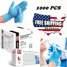 1000PCS Blue Disposable Nitrile Medical Exam Gloves Latex & Powder-Free XS-XL