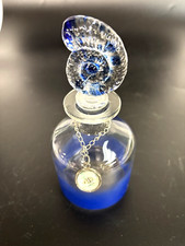 Blue Harbor Glass Perfume Bottle with Crystal Sea Shell Stopper New