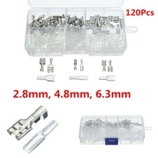 120PCS 2.8/ 4.8/ 6.3mm Crimp Insulating Terminal Female Spade Connector Sleeves