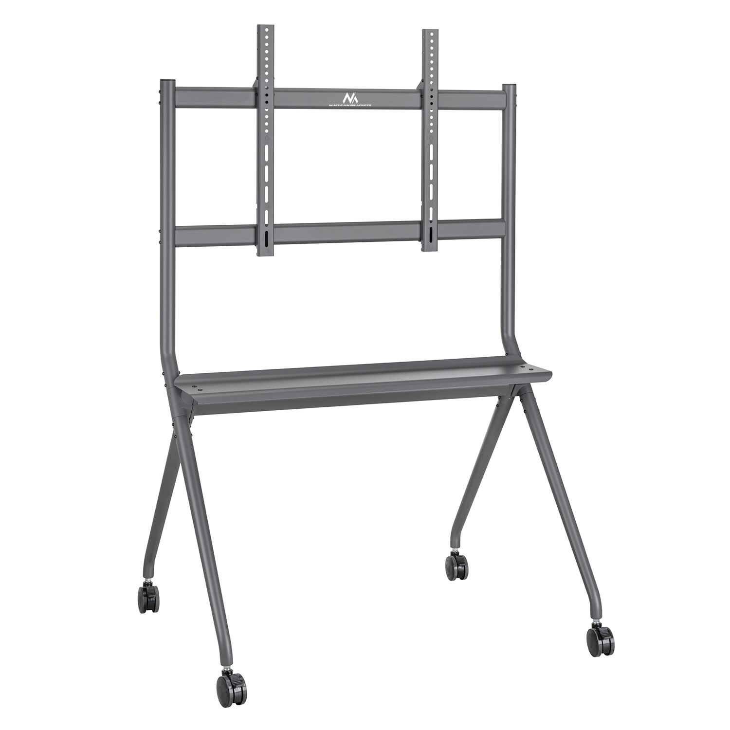 Support TV mobile Maclean MC-977 120kg, pied de sol sur roulettes 50-86"
