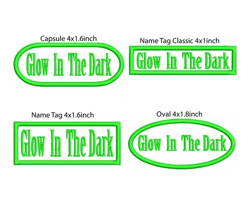100PCS Glow In The Dark Custom Name Tags, Embroidered Patch, Custom Embroidered - Picture 1 of 7