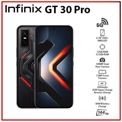 Infinix GT 30 Pro 12GB+512GB DARK FLARE Dual SIM Unlocked Android Mobile Phone