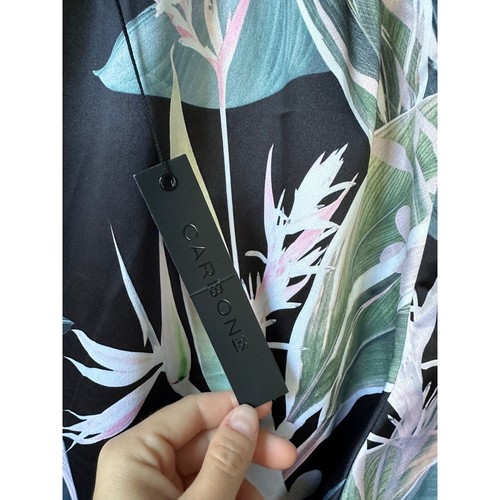 Pantaloni pigiama Carbon38 nuovi con etichette donna taglia large tropicale floreale spiaggia artistica larga - Foto 3 di 5
