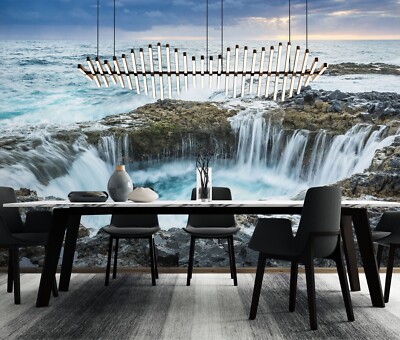 3D Himmel Wasserfall M128 Tapete Wandbild Selbstklebend Abnehmbare Aufkleber Eve