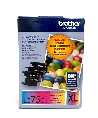 Brother LC753PKS XL Genuine High-Yield Ink Cartridges, Exp. 02/2026