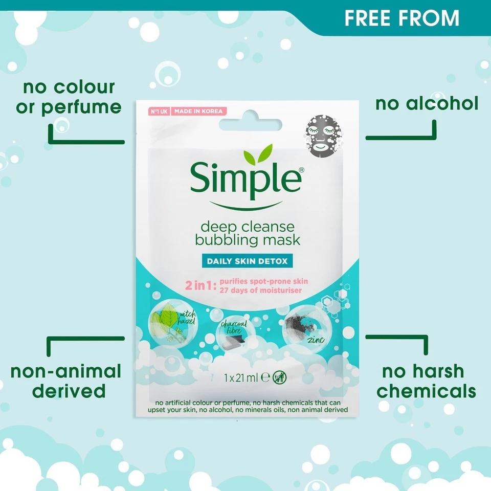 3x Simple Daily Skin Boost Sheet Face Mask Made In Korea - Image 2 of 4