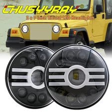 2X 7" inch Round LED Headlights DRL Projector Lamp For Jeep Wrangler TJ1997-2006