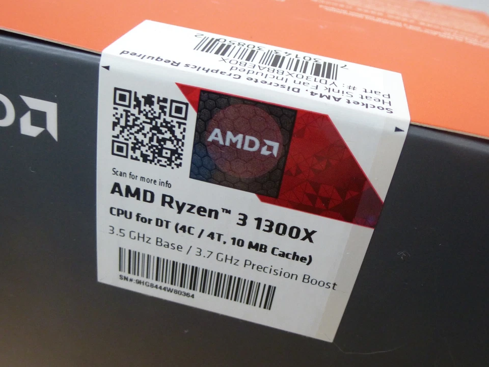 AMD RYZEN3 1300X QUAD3.7GHZ CORE 4C/4T10MB CACHE CPU+HEAT SINK&FAN-YD1300BBAEBOX - Image 4 of 4