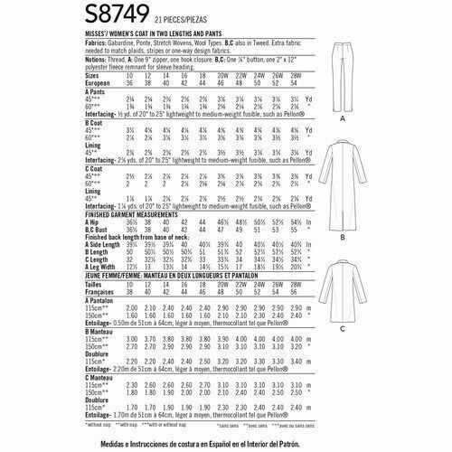 Giacca, pantalone donna SIMPLICITY modello cucito 8749 Misses 20w-28w sconto 20% - Foto 7 di 9