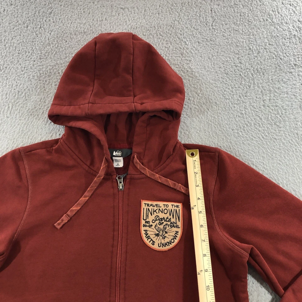 Sudadera con Capucha REI Cooperativa Para Mujer Mediana Roja Cremallera Completa Vellón Viaje al Aire Libre a Desconocido EE. UU. Foto 4 de 4
