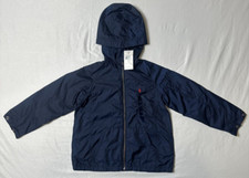 Polo Ralph Lauren Jacket Boys Small Blue Red Pony Windbreaker Full Zip Hooded