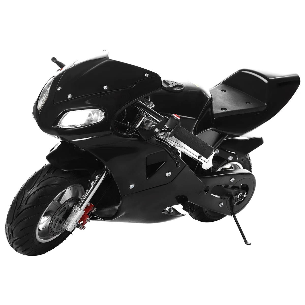 High Power Mini Pocket Bike Kids Gas Motorcycle 49cc 2 Stroke Over 12Years Black