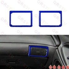 Blue Carbon Fiber Side Air Vent Outlet Trim For Ford Mustang Convertible 2001-04