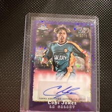 2025 Topps Chrome MLS Cobi Jones 1995 Auto Purple Donut Holes /75 Galaxy DD5