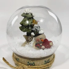 AGSD Christmas Decor - Primitive Resin Snowmen Dry Snow-globe