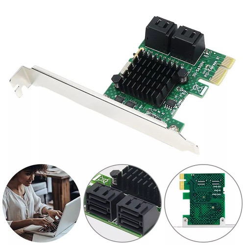 1Pcs PCI Express SATA3.0 4 Port Extender PCI-E X1/X4/X8/X16 6Gbps Converter Card