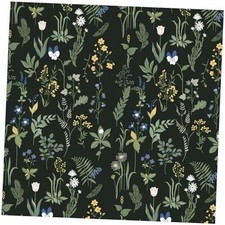 Removable Peel and Stick Wallpaper Boho 17.5 x 118 in Floral 17.5" x 118" Dark