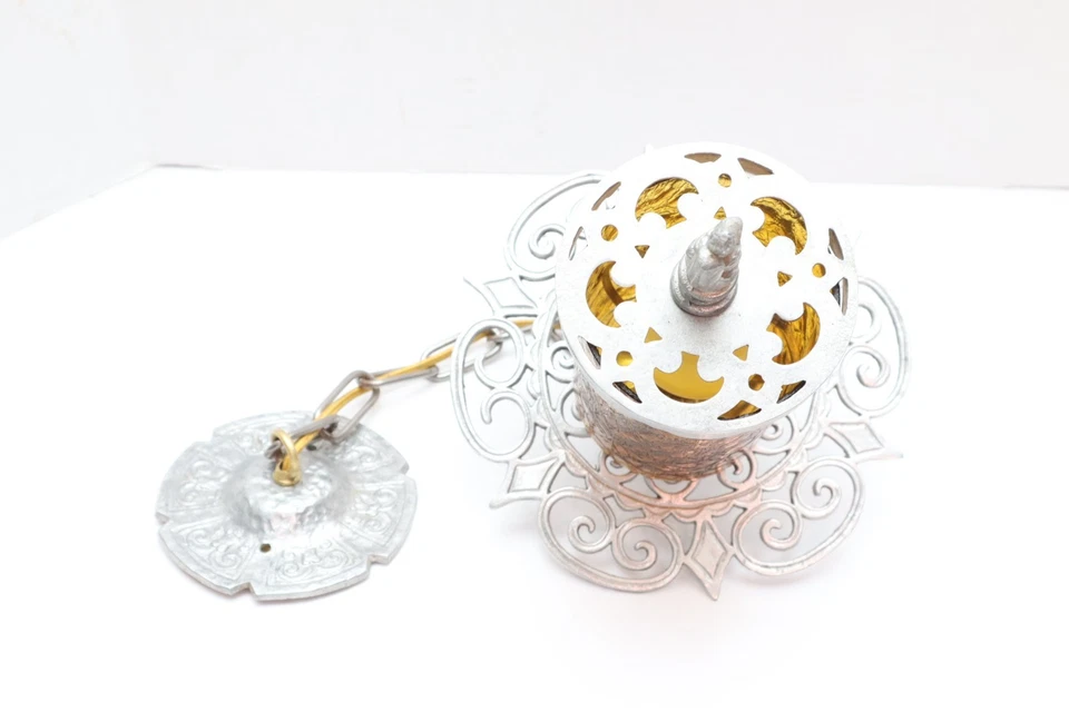 Lámpara colgante vintage Art DECO renacimiento español pedante lámpara ámbar- Foto 3 de 4