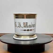 Antique Vintage Personalized Occupational Shaving Mug Cup Gold -Lang & Co Balton