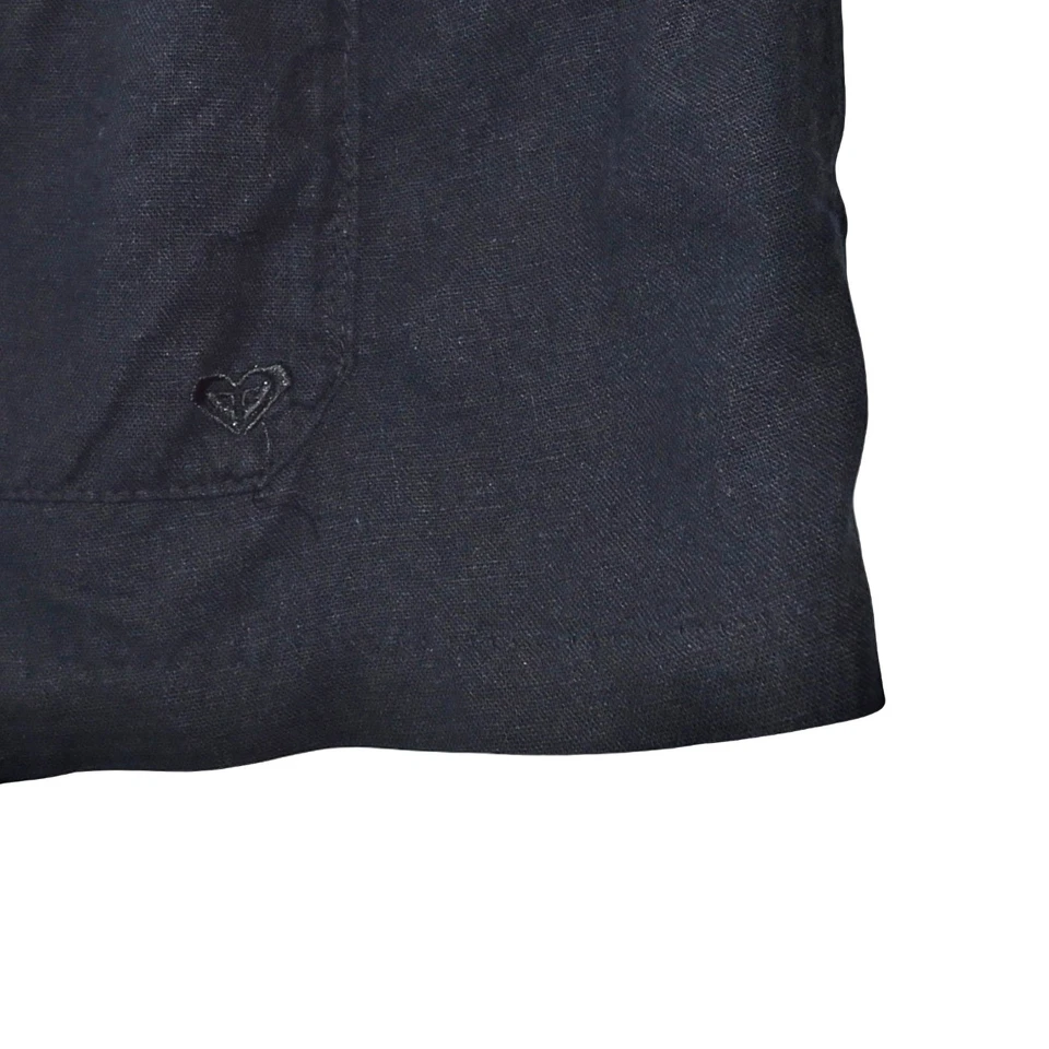Pantalones Cortos Roxy Negros Mezcla de Lino Talla L Ropa de Playa Surfista Costero Verano Informal Foto 4 de 4
