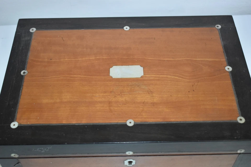 Antique Victorian Rosewood Writing Slope – Ink Wells - Image 2 of 4