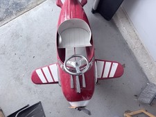 Air Knights Red Airplane Pedal Car with White Seat and Chrome Details