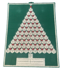 Vintage Christmas Tree Needlepoint Wall Hanging 13.5" x 10.5"