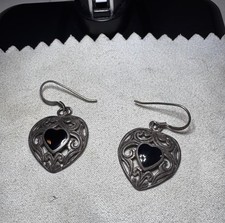 Heart Sterling Silver 925 4.0 grams Dangle Drop Earrings