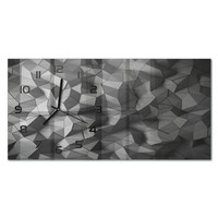 Stilvolle Glas-Wanduhr Abstrakter 3D-Hintergrund Schwarze Zeiger 60X30 Cm