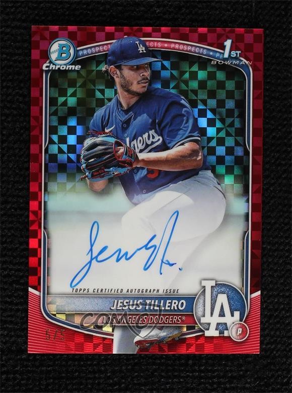 2025 Bowman Chrome Prospect Red X-Fractor 5/5 Jesus Tillero #CPA-JT Auto 10no