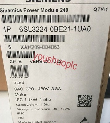 6SL3224-0BE21-1UA0 SIEMENS SINAMICS G120 PM 240 6SL3224-0BE21-1UA0 Power Module
