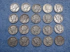 20 SILVER MERCURY DIMES WITH DATES    lot 34b