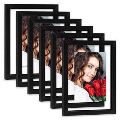 LBECUA Floating Picture Frames Set of 6, 8x10 Floating Frame with Double Glas...
