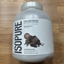 Isopure Low Carb Protein Powder Dutch Chocolate 4.5 lbs 62 Servings 8/2027