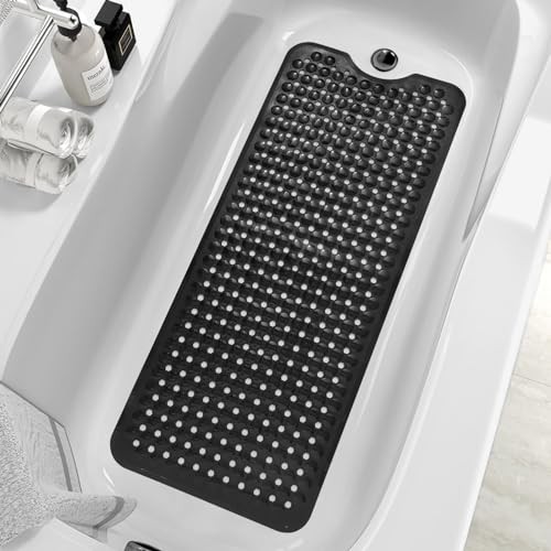 Bath Tub and Shower Mats, Non-Slip 39 x 16 Inch Extra Long Bath Mat, Black - Picture 6 of 8