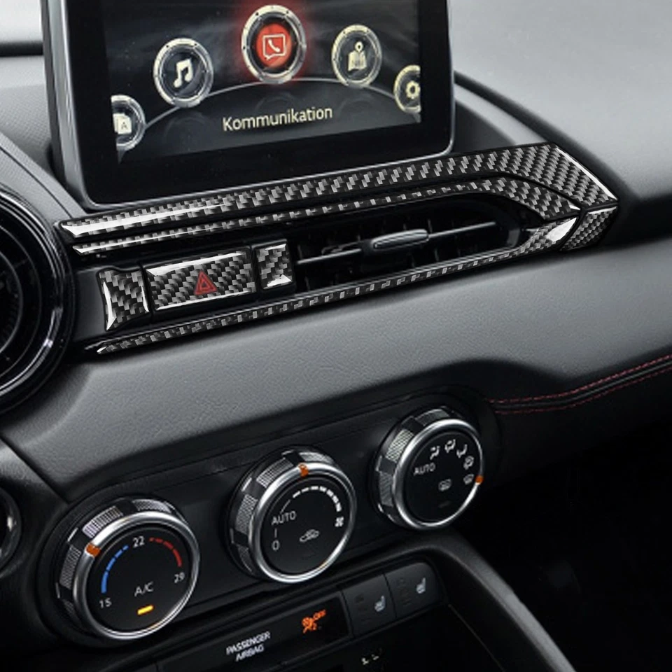 7Pcs Carbon Fiber Center Air Vent Outlet Trim Cover For Mazda MX-5 Miata 16-2020 - Image 3 of 4