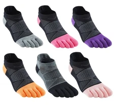 Toe Socks Women No Show Low Cut 5 Finger Cotton Mesh Wicking Athletic 6 Pack
