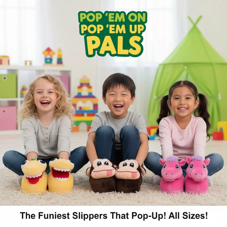 Zapatillas animadas PopupPals - Calzado divertido y cómodo para niños como se ve en la televisión Foto 4 de 4