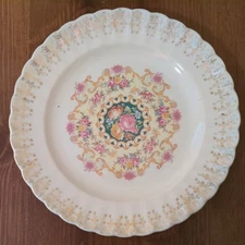 Vintage Set of 9 American Homes Melody Dinnerware Floral 22k Gold Dinner Plates