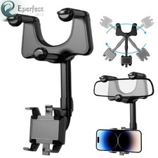 Car Rearview Mirror Phone Holder 360 Rotatable Mobile Phones Mount Stand Cradle