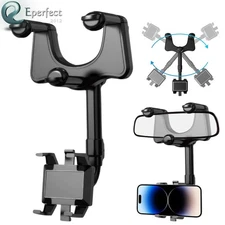 Car Rearview Mirror Phone Holder 360° Rotatable Mobile Phones Mount Stand Cradle