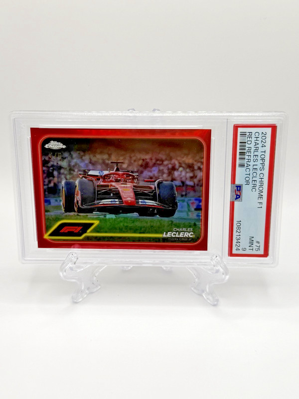2024 Topps Chrome F1 #75 Charles Leclerc TRUE RED Refractor Ferrari #4/5 PSA 9!