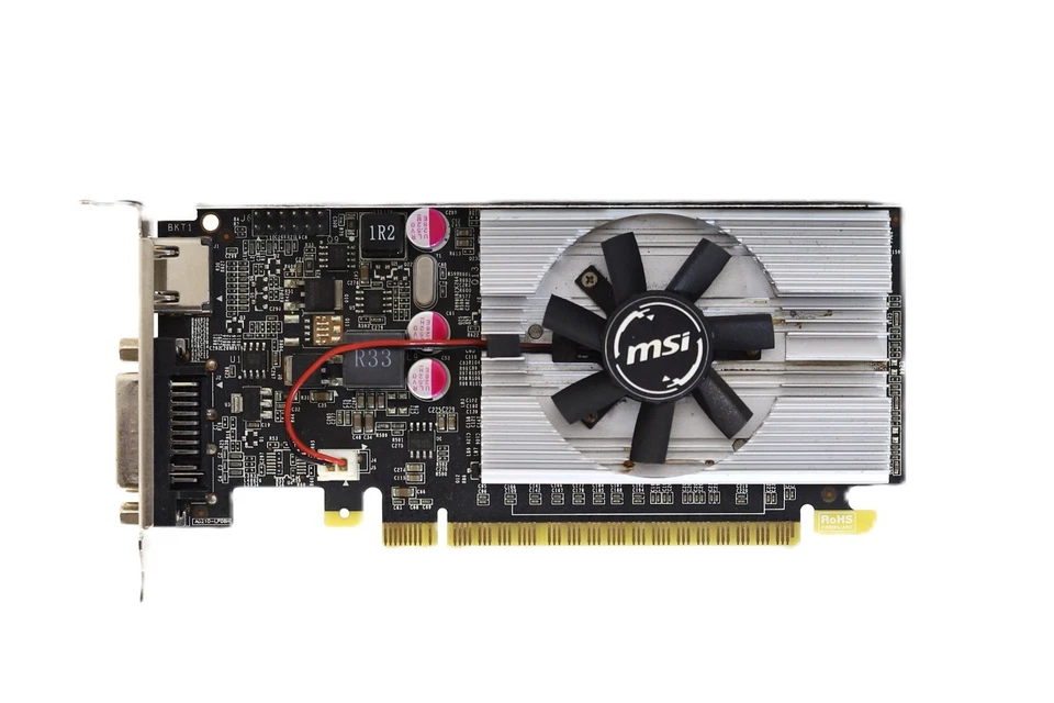 MSI NVIDIA GeForce N210 1GB DDR3 PCIe x16 Graphic Card P/N: N210-1GD3/LP Tested - Image 3 of 4